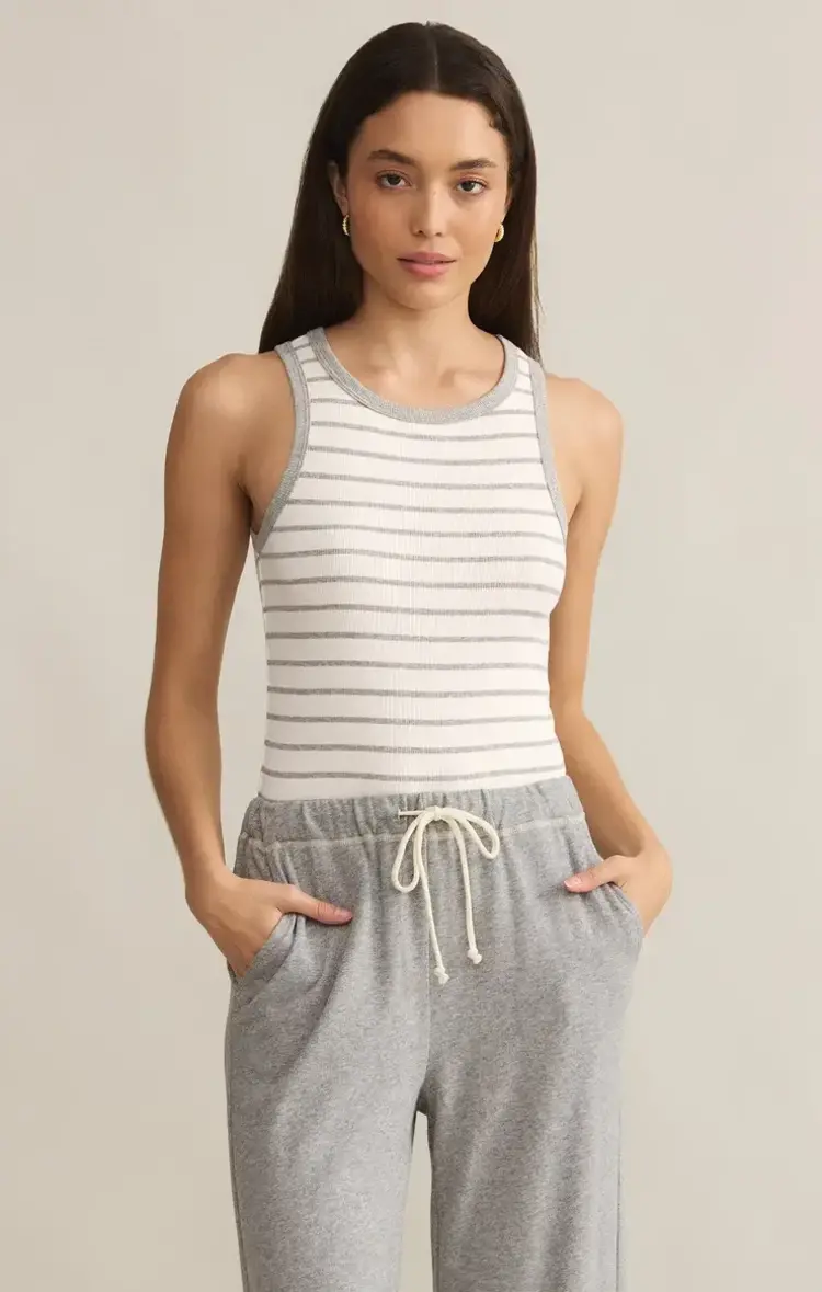 Z Supply Z Supply Hadley Striped Tank | Classic Heather Grey