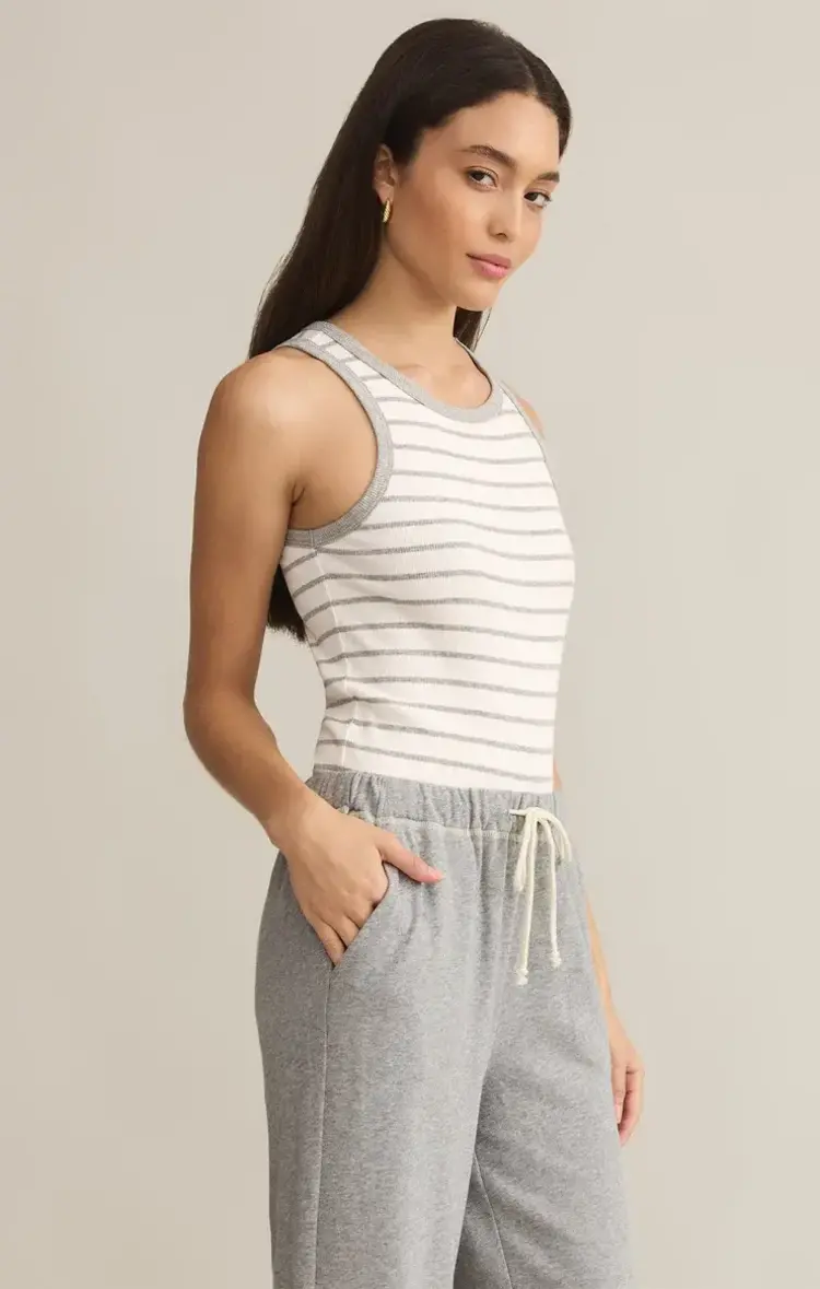 Z Supply Z Supply Hadley Striped Tank | Classic Heather Grey