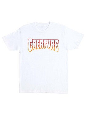 Creature Creature Logo Outline T-Shirt (Mens) | White/Red