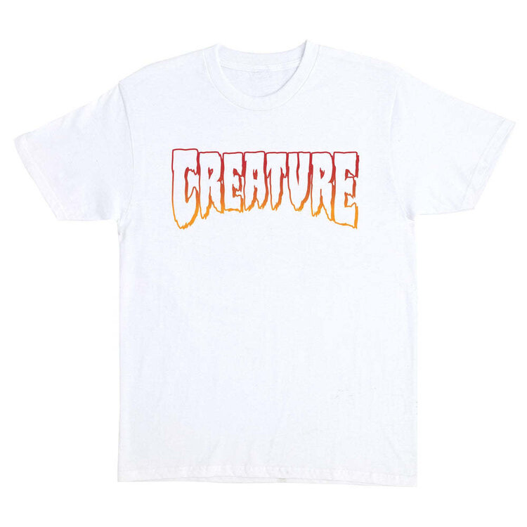 Creature Creature Logo Outline T-Shirt (Mens) | White/Red