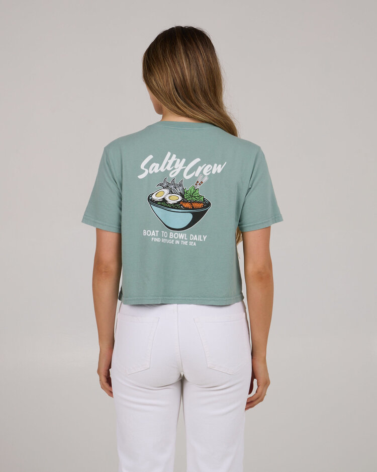 Salty Crew Salty Crew Fish Bowl Crop Tee (Womens) | Sage