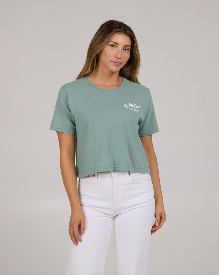 Salty Crew Salty Crew Fish Bowl Crop Tee (Womens) | Sage