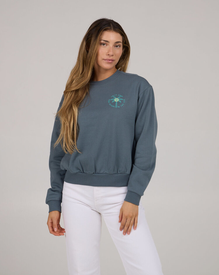 Salty Crew Salty Crew Queen Palm Crew (Womens) | Fin Blue