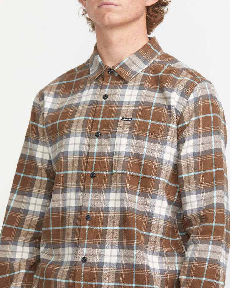 Volcom Volcom Caden Plaid Ls (Mens) | Dark Earth
