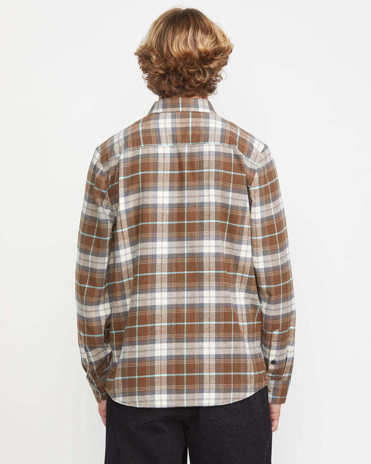 Volcom Volcom Caden Plaid Ls (Mens) | Dark Earth