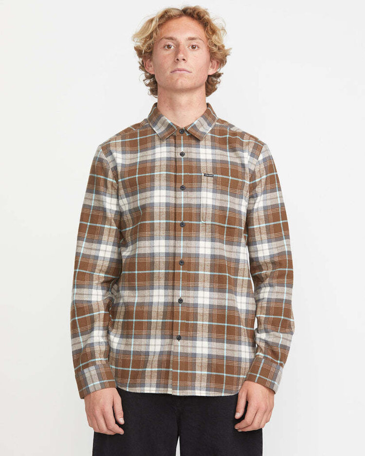 Volcom Volcom Caden Plaid Ls (Mens) | Dark Earth