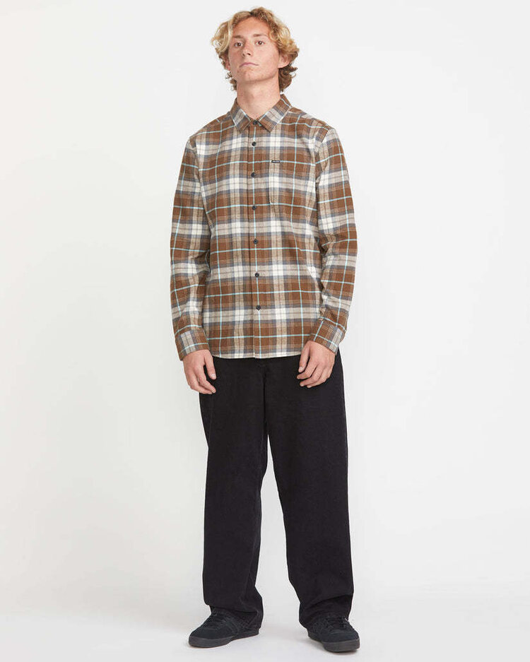 Volcom Volcom Caden Plaid Ls (Mens) | Dark Earth