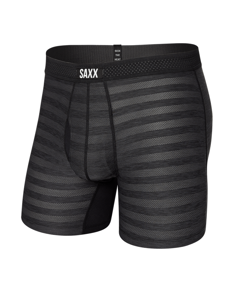SAXX Saxx Droptemp Cooling Mesh Boxer Brief Fly | Black Heather