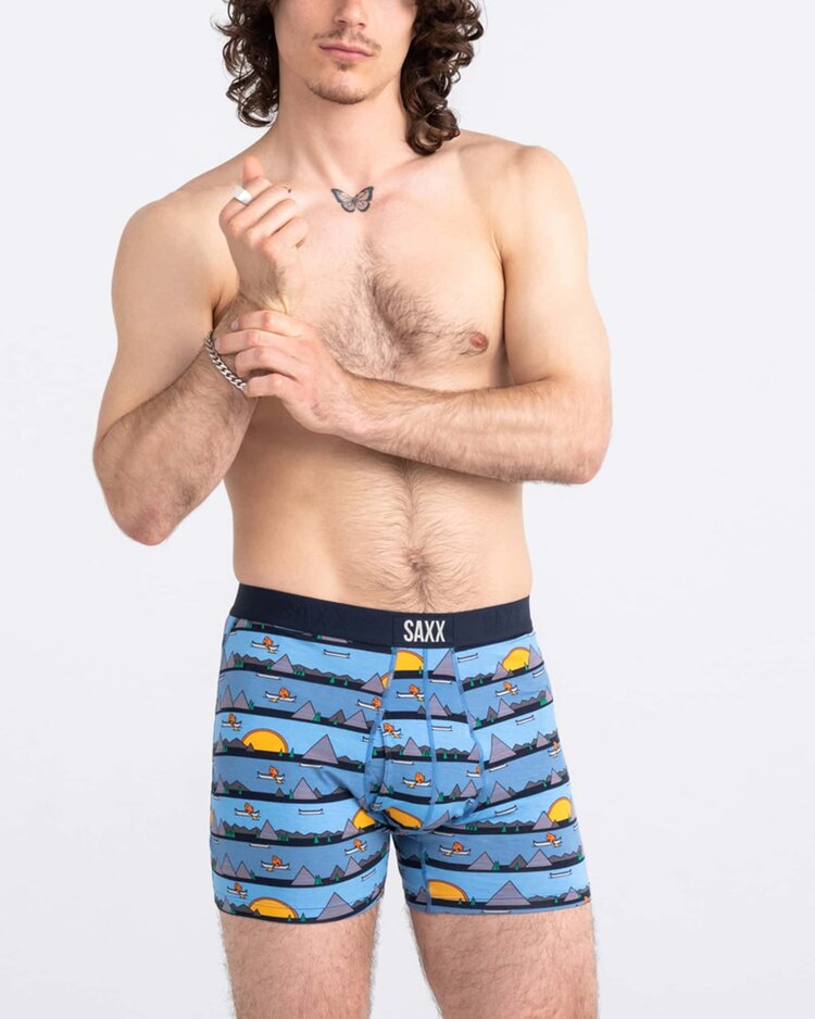 SAXX Saxx Ultra Super Soft Boxer Brief Fly | Lazy River- Blue