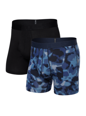 SAXX Saxx Droptemp Cooling Cotton Boxer Brief Fly-2Pk | Daybreak Camo/Black