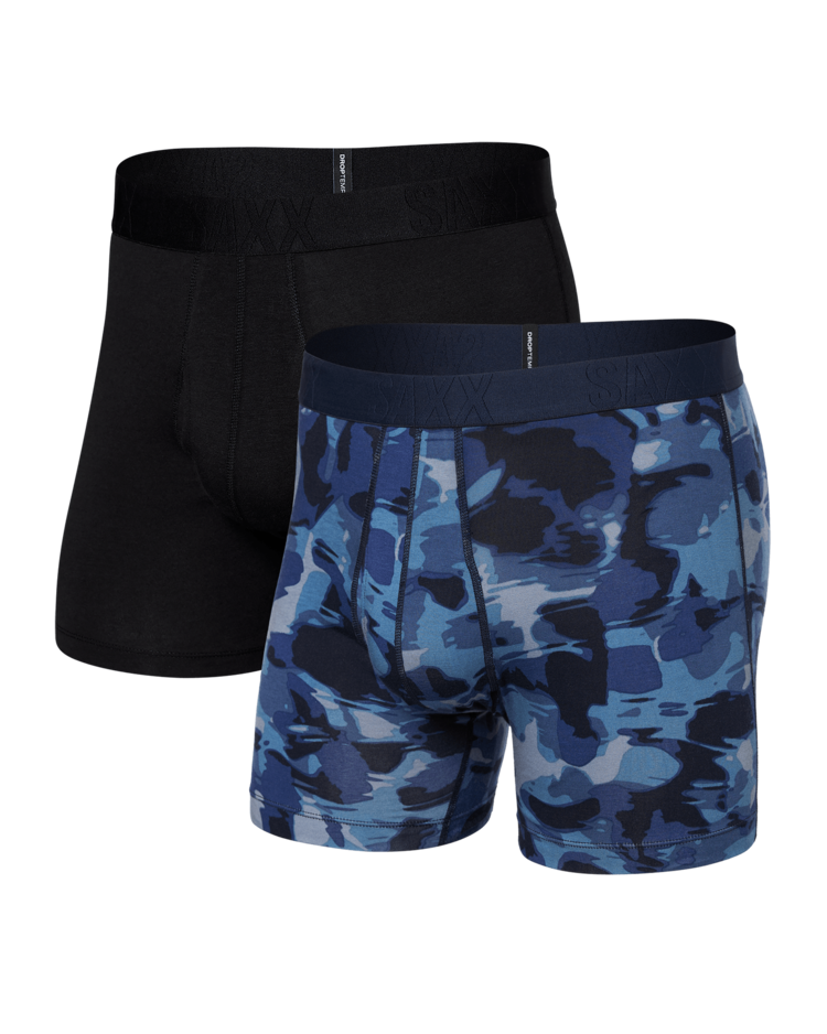 SAXX Saxx Droptemp Cooling Cotton Boxer Brief Fly-2Pk | Daybreak Camo/Black