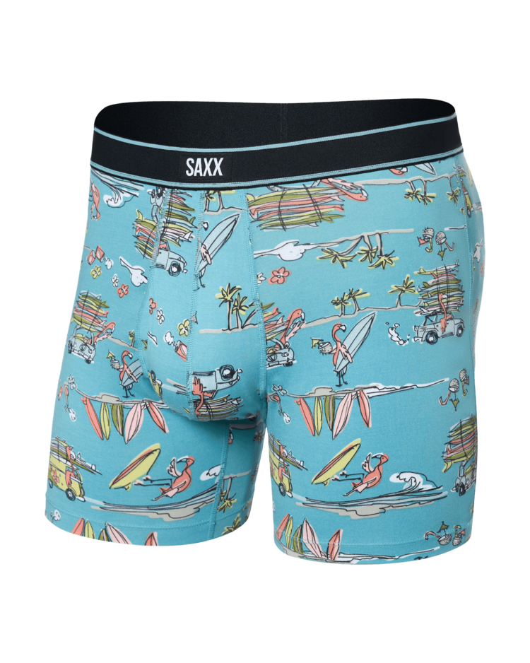 SAXX Saxx Daytripper Comfort Stretch Boxer Brief Fly | Beach Or Bust-Reef Blue