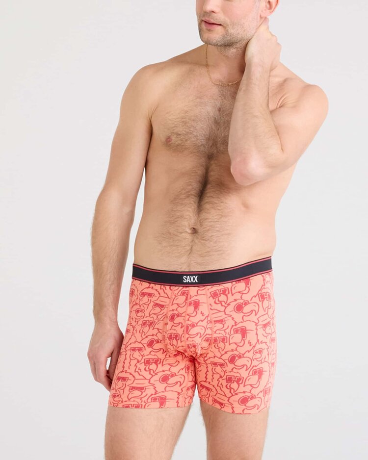 SAXX Saxx Daytripper Comfort Stretch Boxer Brief Fly | Parrot Party-Fusion Coral