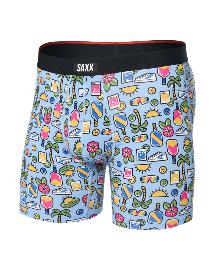 SAXX Saxx Vibe Xtra Soft Comfort Boxer Brief Fly | Pickleball Paradise-Blue