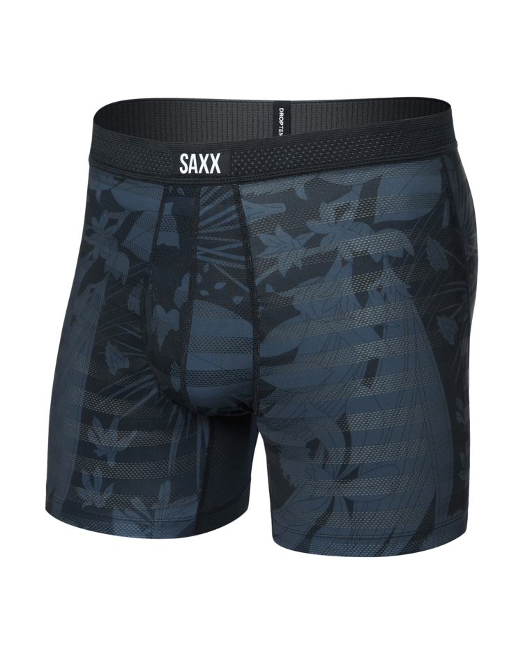 SAXX Saxx Droptemp Cooling Mesh Boxer Brief Fly | Jungle Noir-Black