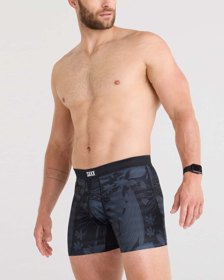 SAXX Saxx Droptemp Cooling Mesh Boxer Brief Fly | Jungle Noir-Black