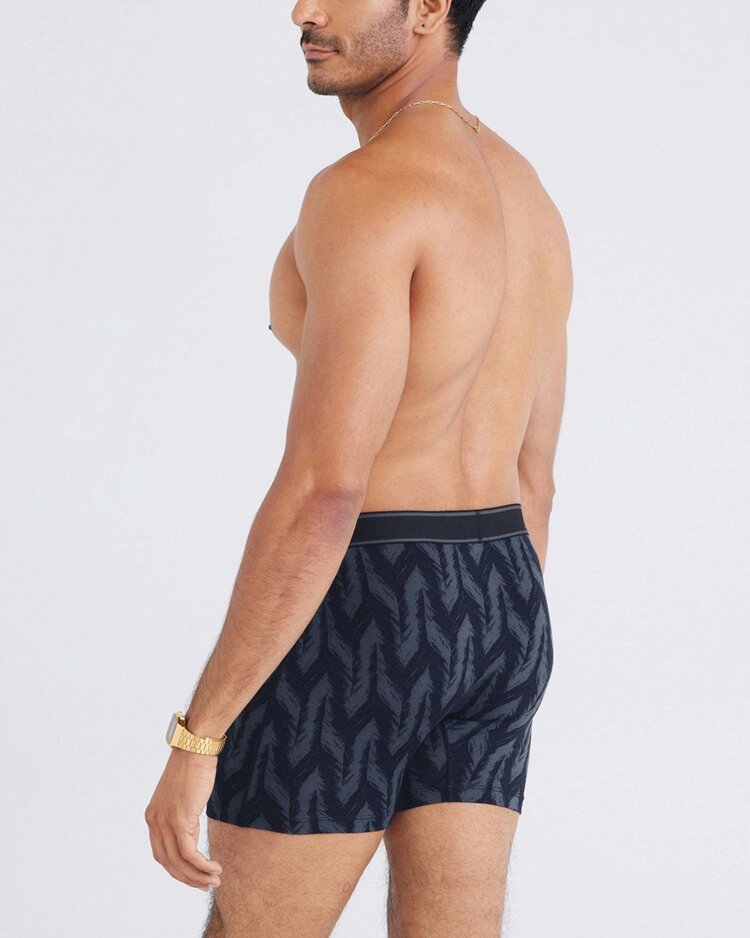 SAXX Saxx Daytripper Comfort Stretch Boxer Brief Fly | Ikat Chevron-Deep Navy