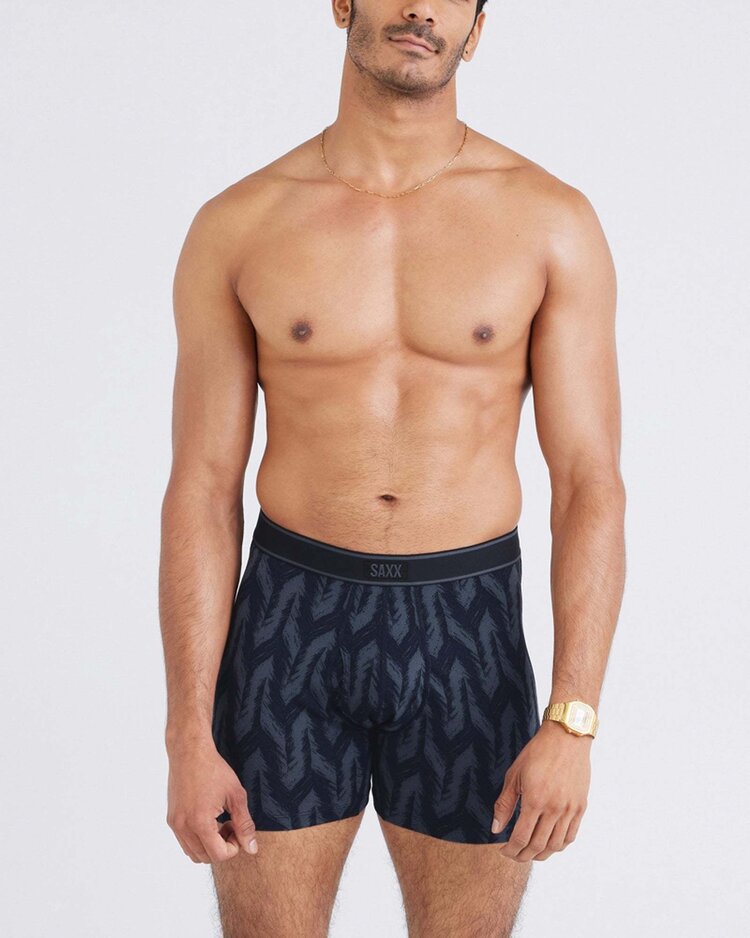 SAXX Saxx Daytripper Comfort Stretch Boxer Brief Fly | Ikat Chevron-Deep Navy