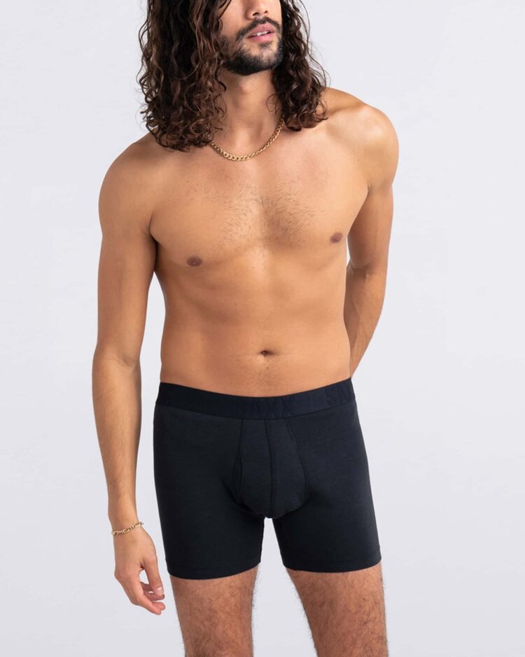 SAXX Saxx Droptemp Cooling Cotton Boxer Brief Fly | Black