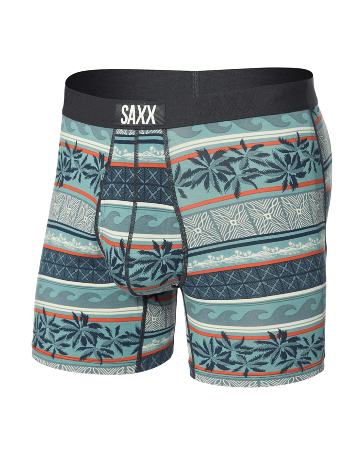 SAXX Saxx Ultra Super Soft Boxer Brief Fly | Beach Shack Stripe-Teal