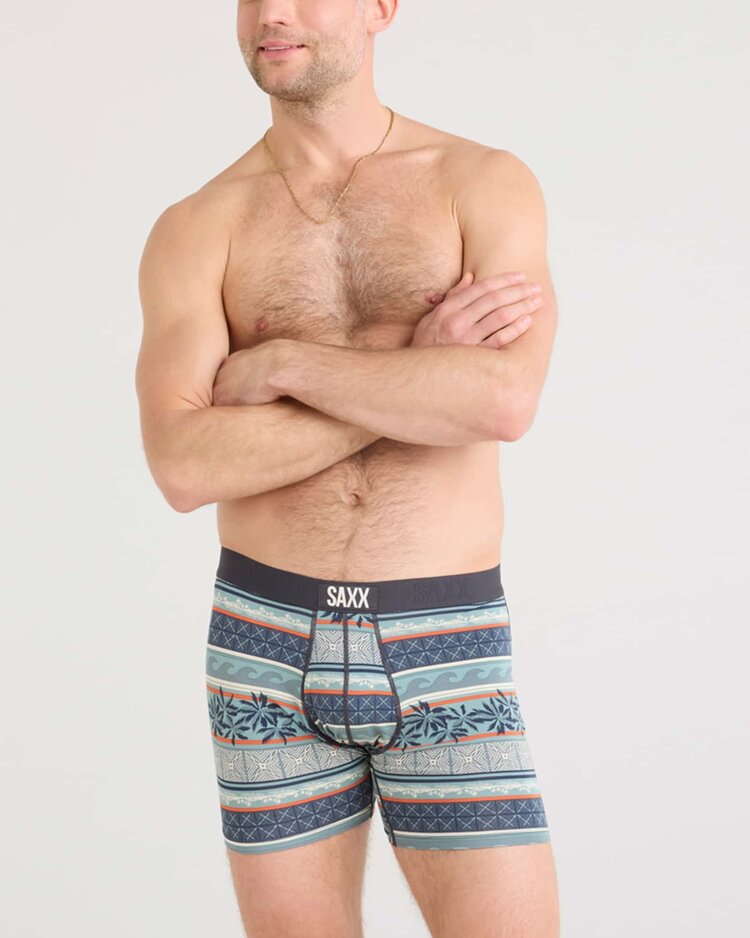 SAXX Saxx Ultra Super Soft Boxer Brief Fly | Beach Shack Stripe-Teal
