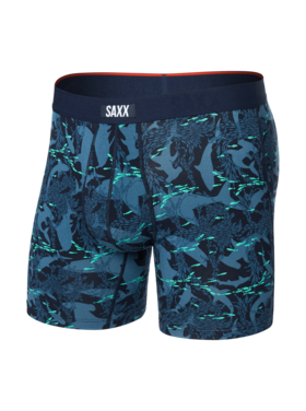 SAXX Saxx Vibe Xtra Soft Comfort Boxer Brief Fly | Sharks And Minnows-Dark Ink