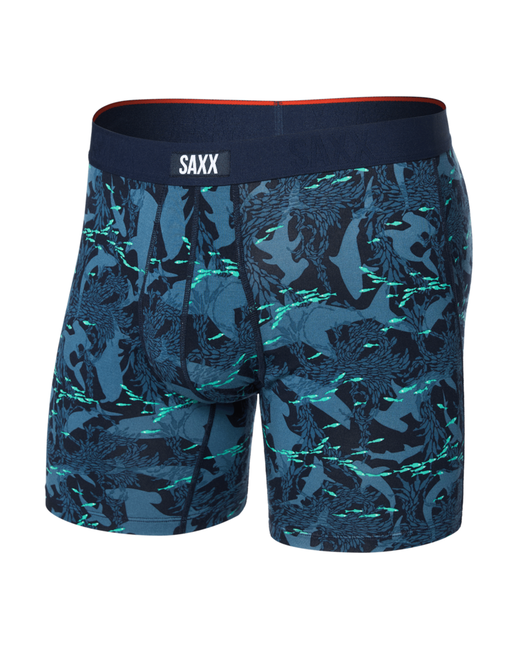 SAXX Saxx Vibe Xtra Soft Comfort Boxer Brief Fly | Sharks And Minnows-Dark Ink
