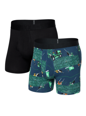SAXX Saxx Droptemp Cooling Cotton Boxer Brief Fly-2Pk | Buzzcut/Black