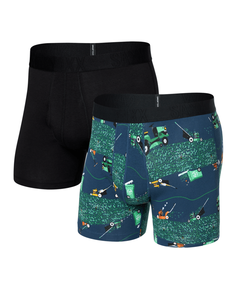 SAXX Saxx Droptemp Cooling Cotton Boxer Brief Fly-2Pk | Buzzcut/Black