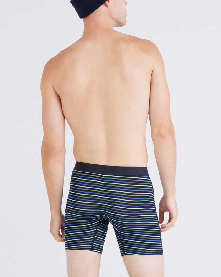 SAXX Saxx Vibe Xtra Soft Comfort Boxer Brief Fly | Gent's Stripe-Sport Blue
