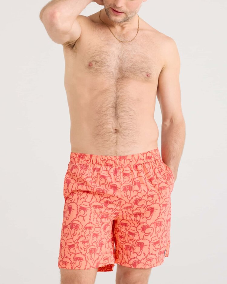 SAXX Saxx Go Coastal 2N1 Volley 7" | Parrot Party-Coral