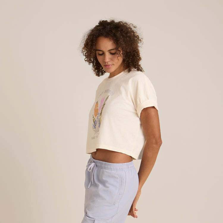 Roark Roark Nature Cropped Boxy (Womens) | Eggshell