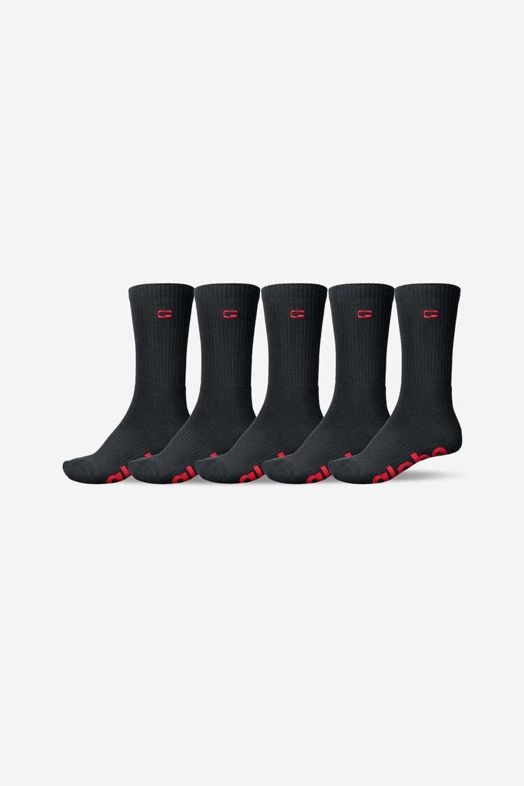 Globe Globe Og Logo Hi Crew Sock 5 Pack (Mens) | Black