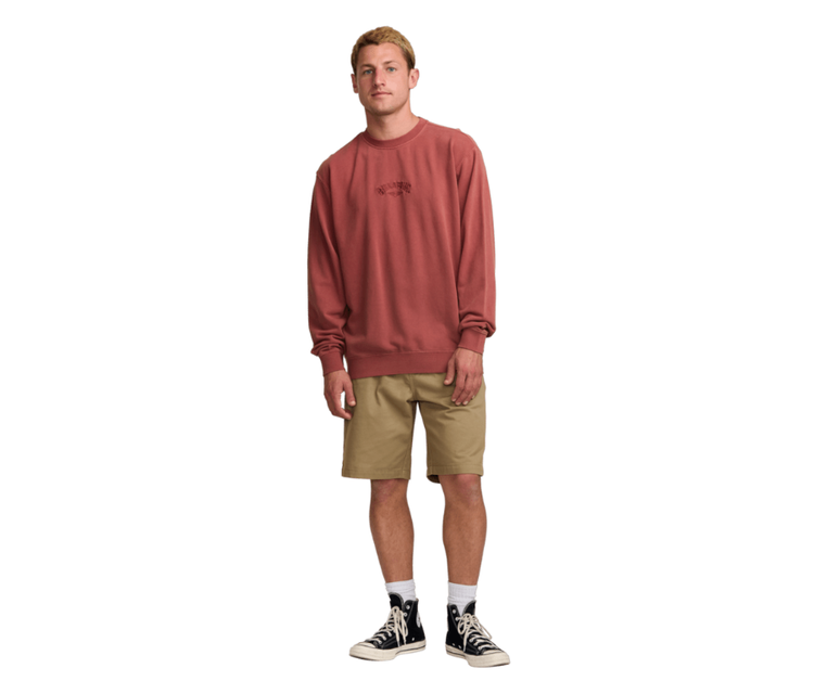 Billabong Billabong Wave Washed Crew (Mens) | Dusty Red