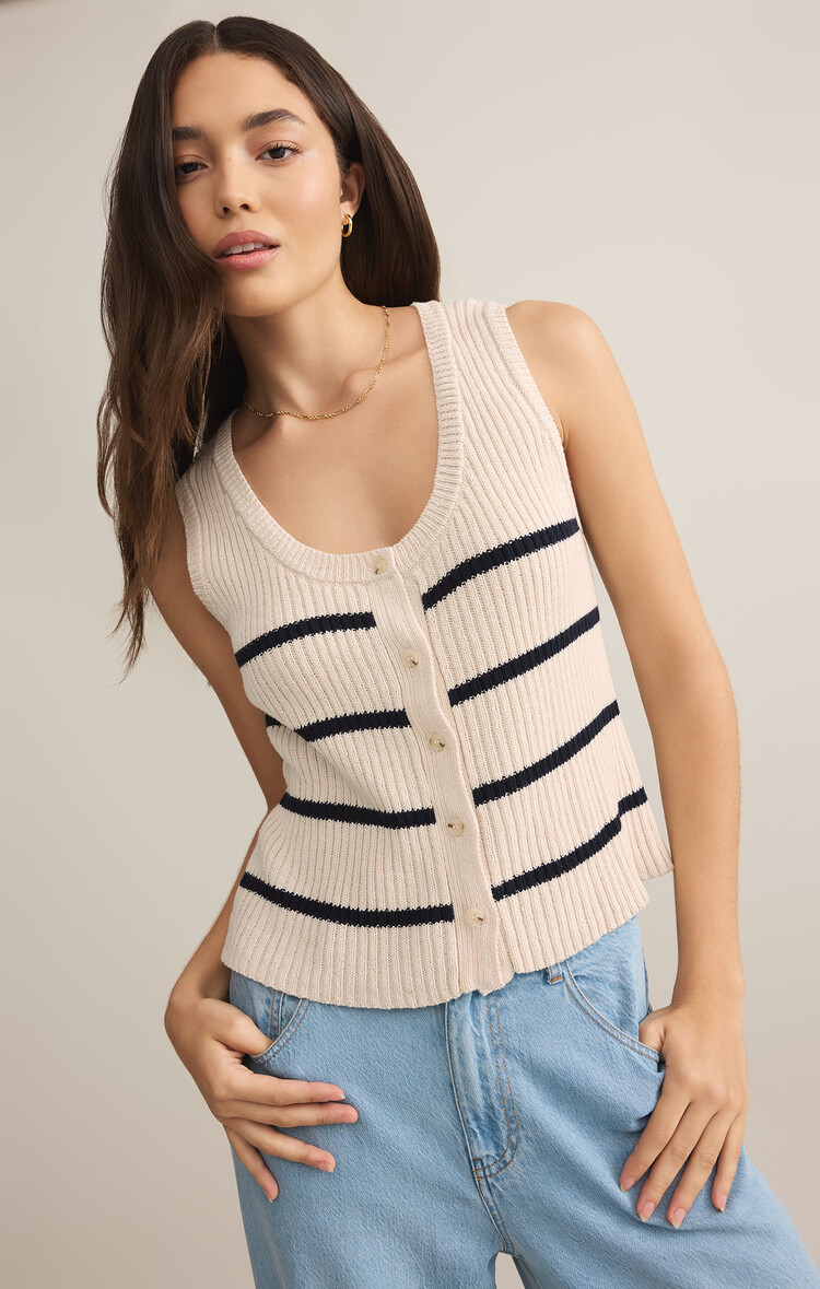 Z Supply Z Supply Sycamore Stripe Sweater Vest | Sea Salt