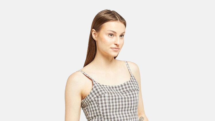 Levis Levis Jadine Denim Cami Tank (Womens) | Milo Mini Plaid Egret