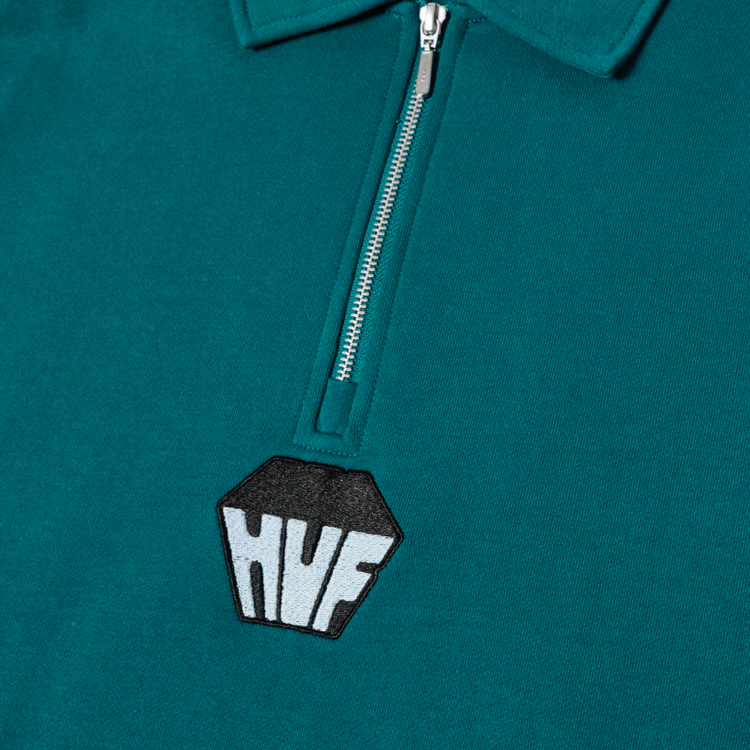 Huf Huf Big Block 1/4 Zip French Terry (Mens) | Sea Green