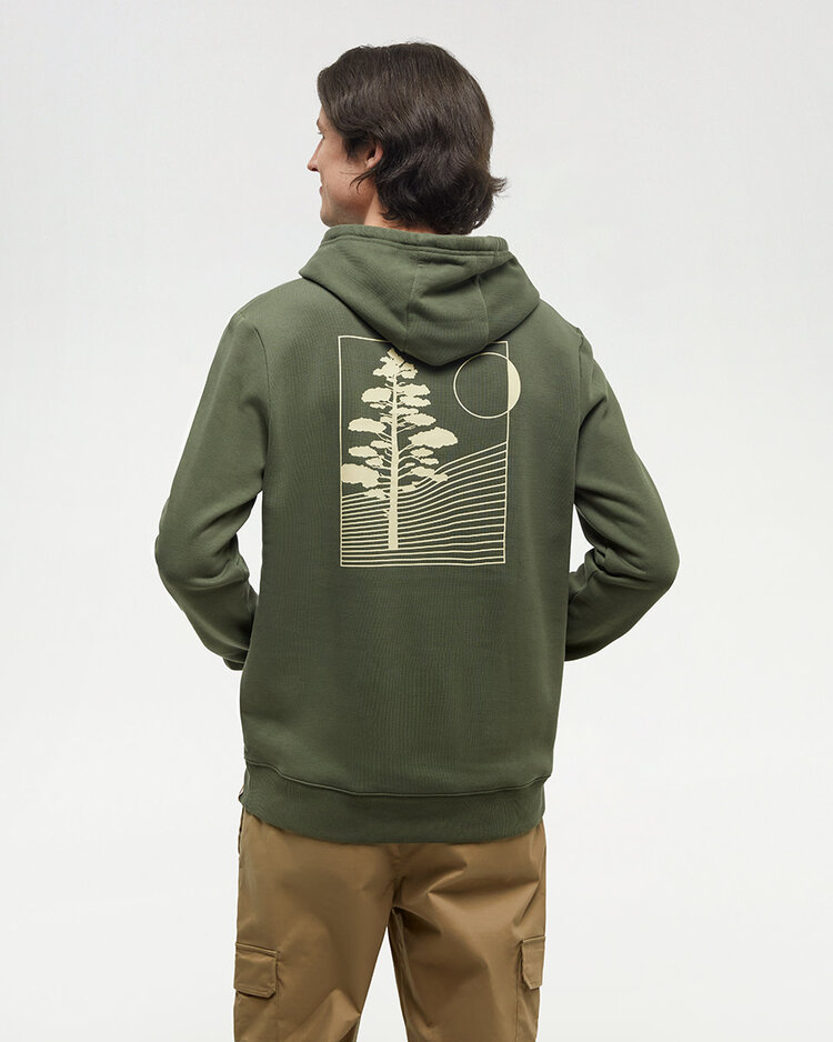 Tentree Tentree Linear Tree Hoodie (Mens) | Deep Olive/Sunray