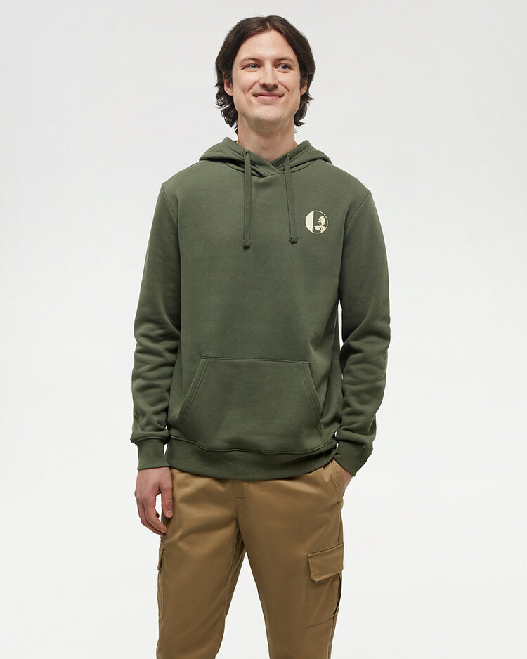 Tentree Tentree Linear Tree Hoodie (Mens) | Deep Olive/Sunray