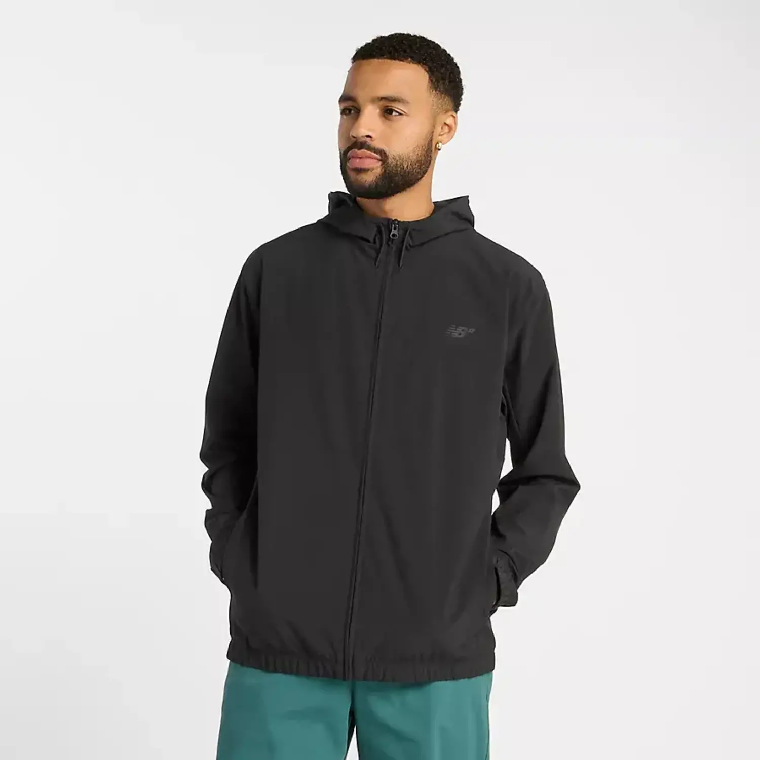 New Balance Woven Full-Zip Jacket (Mens) | Black - The Drop Rideshop