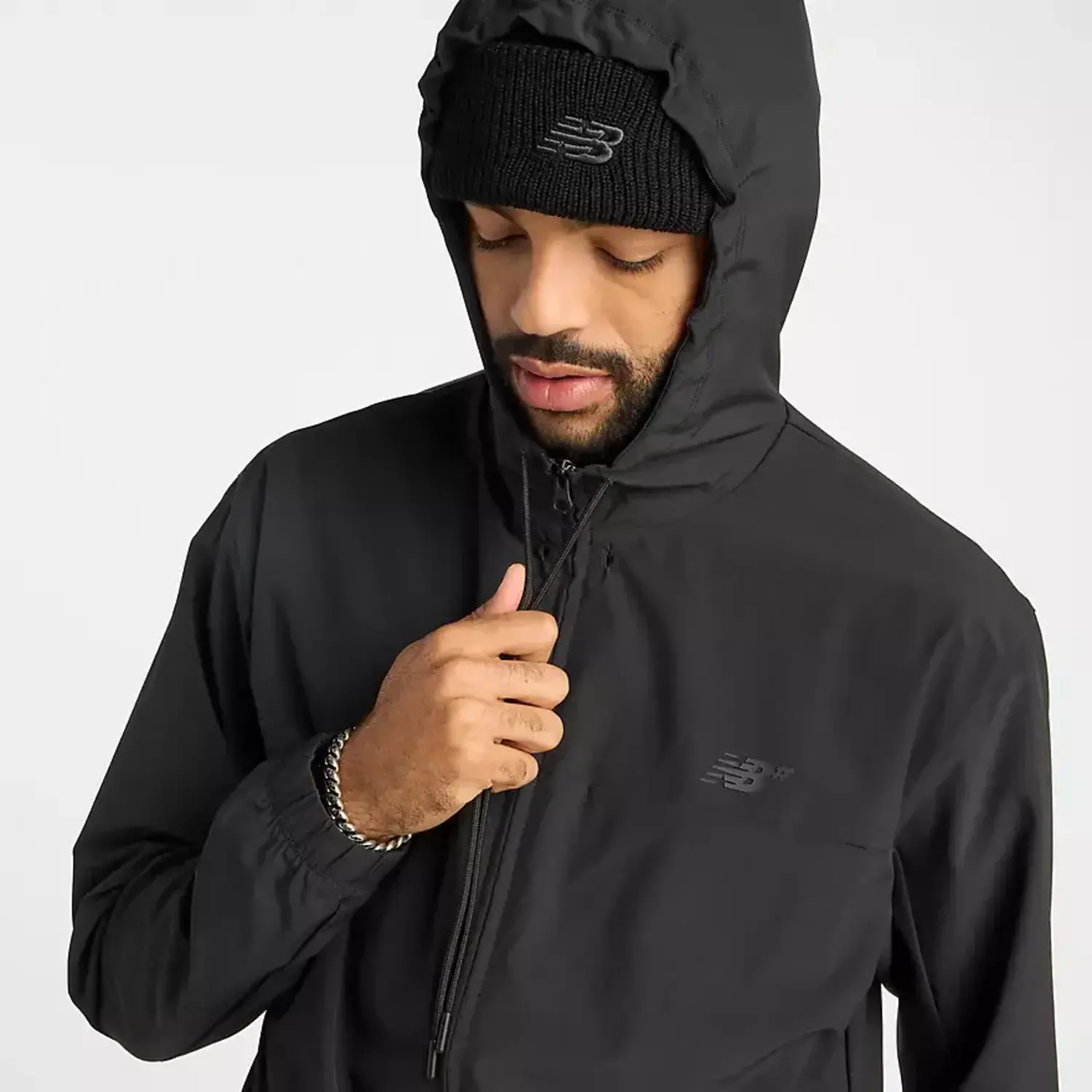 New Balance Woven Full-Zip Jacket (Mens) | Black - The Drop Rideshop