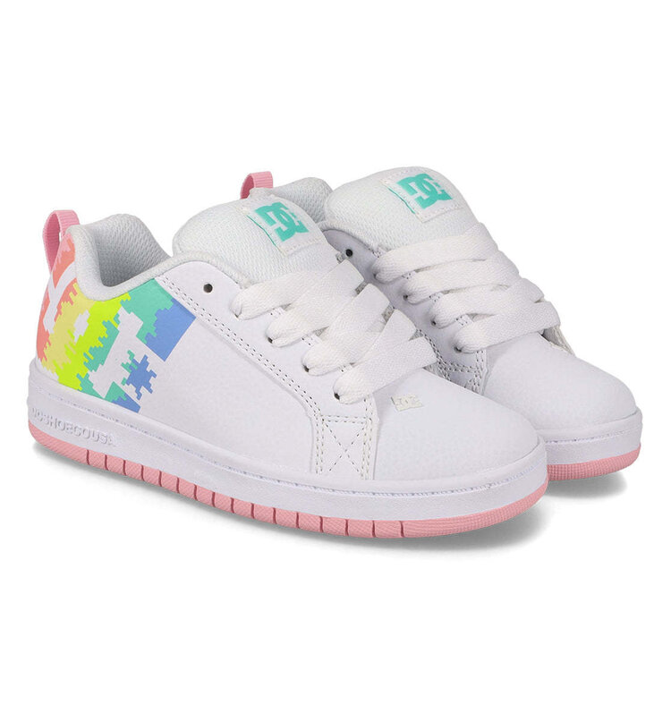 DC Dc Court Graffik (Youth) | White/Light Pink/Multi