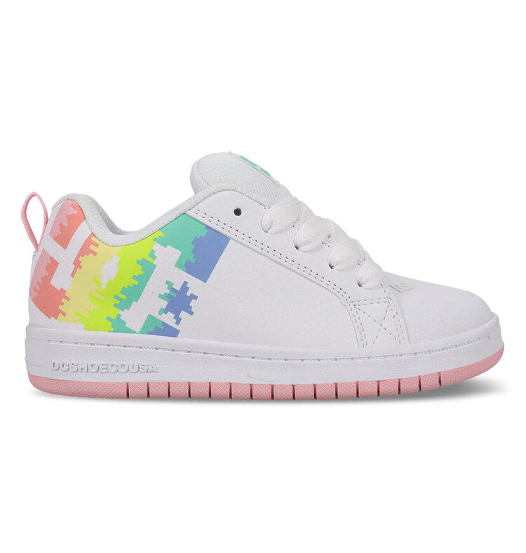 DC Dc Court Graffik (Youth) | White/Light Pink/Multi