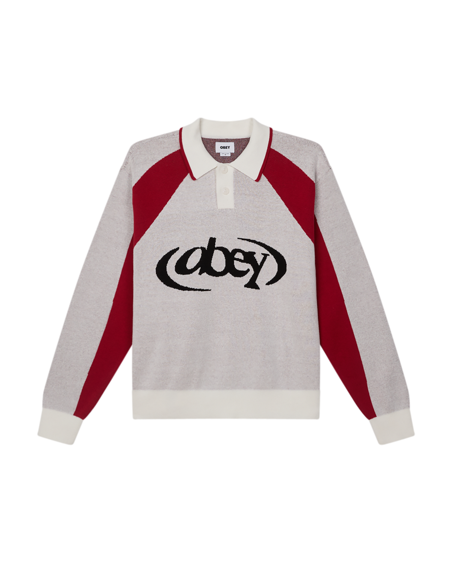 Obey Soccer Polo Sweater (Mens) | White Multi - The Drop Rideshop