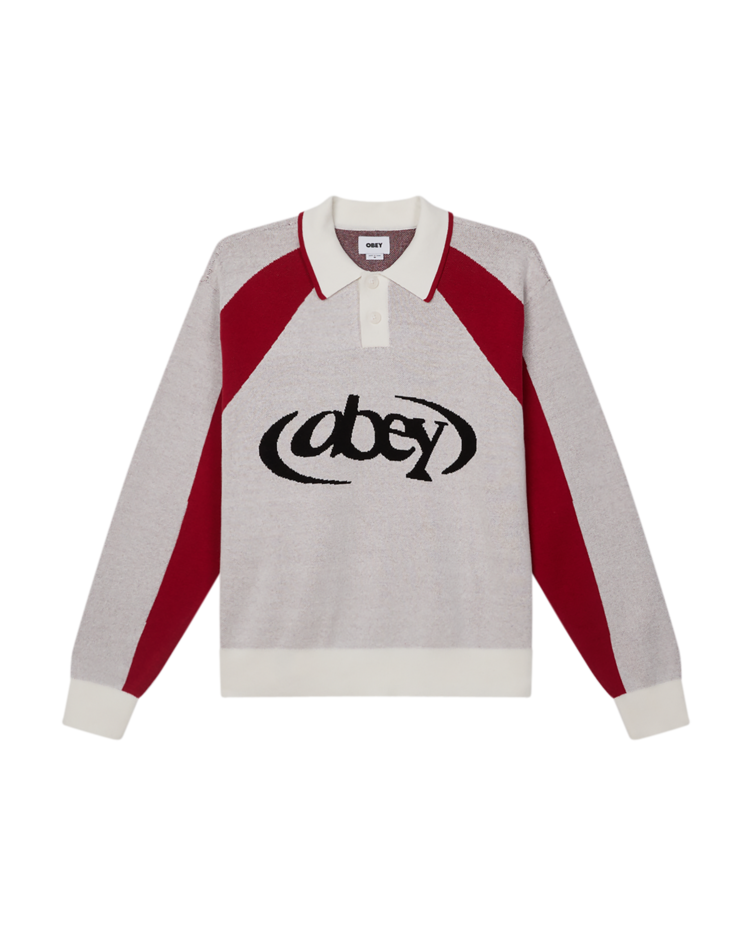 Obey Obey Soccer Polo Sweater (Mens) | White Multi
