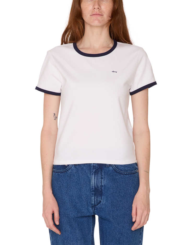 Obey Obey Tyler Ringer Ss Tee (Womens) | White