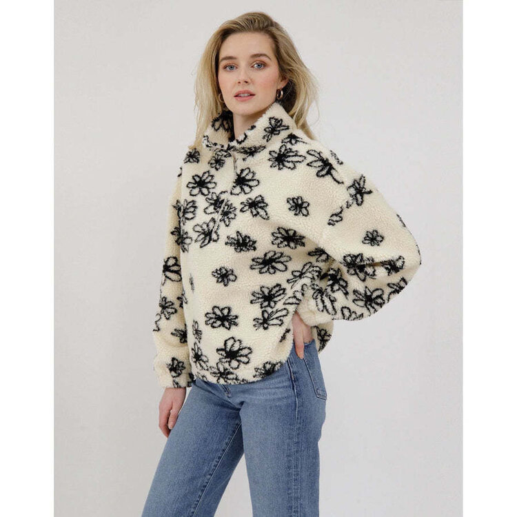 Brunette Brunette 1/2 Zip Sherpa | Floral