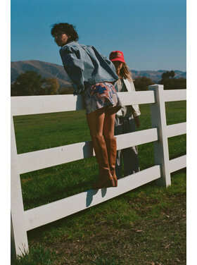 Brixton Brixton Trail Terry Cloth Short (Womens) | Electronic Indigo Pattern