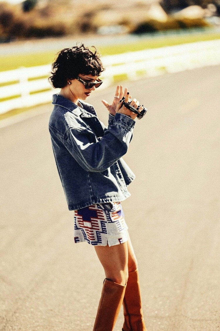 Brixton Brixton Trail Terry Cloth Short (Womens) | Electronic Indigo Pattern