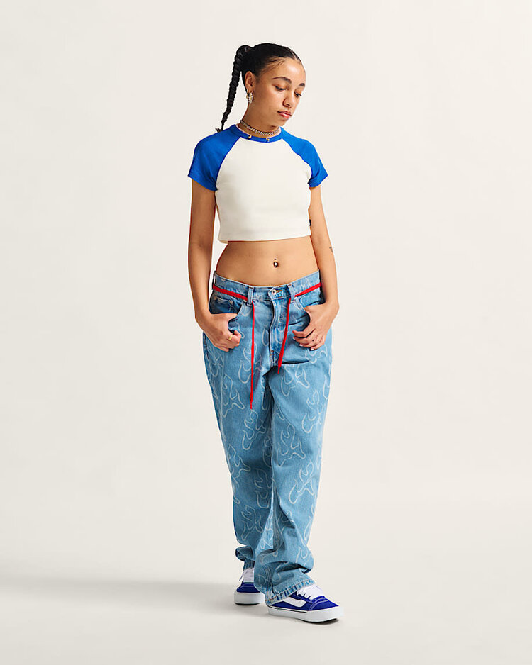 Vans Vans Clare Raglan Tee (Womens) | True Blue/Marshmallow